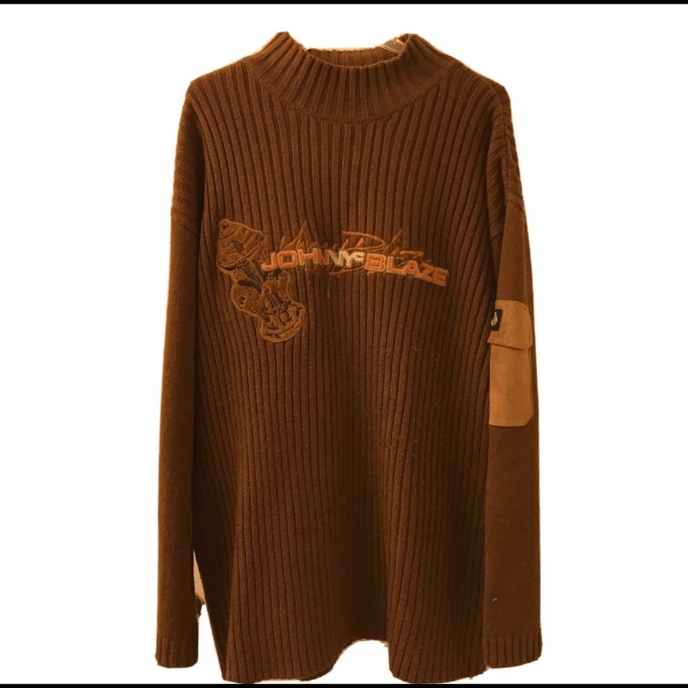 Johnny Blaze Mock Neck Sweater For Men